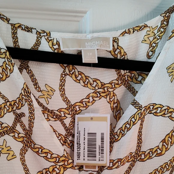 Gold and White Women's Top 3X - Picture 2 of 6